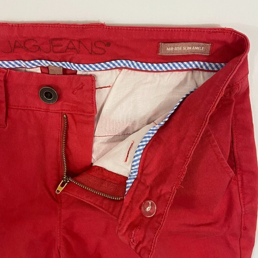 JAG Jeans Women's Size 4 (29 x 26) Mid Rise Ankle Skinny Cropped Coral - Picture 7 of 10